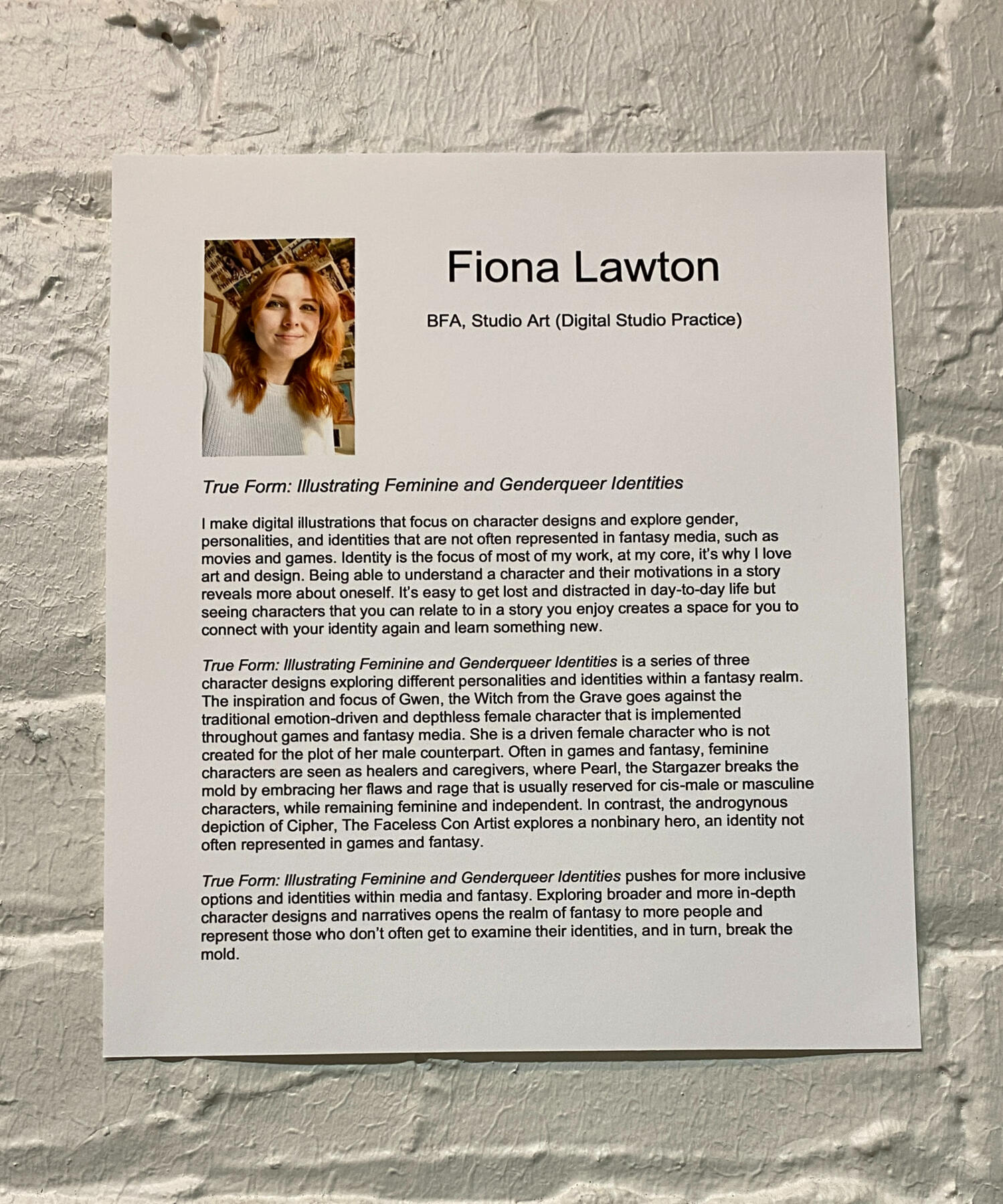 &quot;True Form&quot; - Artist Statement